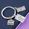 1Pc Ancient Silver Calculator, Dollar, Accountant Graduation Gift, Keychain Backpack Pendant view 2
