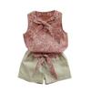 AnFeng Set Bowknot Vest Outfits Baby Clothes Kids Toddler Floral T-Shirt+Shorts Girls Girls Baby Girl Easter Outfit (Pink, 120) view 1