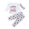 Pants Toddler Print Geometric Baby Set Outfits Letter Infant Girls Tops Girls onsies3-6 Months (White, 12-18 Months) view 1