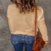 Acelitt Women Ladies Casual Fall Long Sleeve Crewneck Lightweight Loose Fashion 2025 Crochet Knit Pullover Sweaters Apricot Large view 3