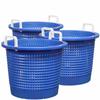 Large, Heavy Duty Fish Baskets, Blue, White Handles, Made in USA, 3-Pack view 1
