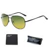 Runworld Night Driving Glasses Night Vision Aviator Anti Glare Polarized Eyewear Cycling Goggles for Men Women (Black)