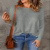 Acelitt Women Casual Summer Long Sleeve Crewneck Lightweight Loose Fashion 2025 Crochet Knit Pullover Sweaters Tops Gray XL view 2