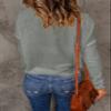 Acelitt Women Casual Summer Long Sleeve Crewneck Lightweight Loose Fashion 2025 Crochet Knit Pullover Sweaters Tops Gray XL view 3