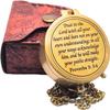 Vintage Brass Pocket Compass  Antique Navigation Compass with Lid, Handmade Maritime Gift for Men, Explorer, or Hiker (Trust in The Lord) view 1