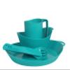 Lifeventure Ellipse Reusable 4-Piece Tableware Set: Knife/Fork/Spoon, Plate, Bowl, Mug For Camping, Travel & Outdoor - Teal view 1