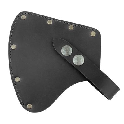 Valhalla Gear, Camper Axe Head Sheath, Protector Case, Hatchet Blade Safety Sleeve, Camping Accessories, Lumberjack Outdoors Essentials, Full Grain Leather, Handmade, Charcoal Black