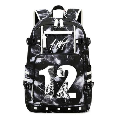 Ansigeren Gold number 12 Basketball Player JA Creative Backpacks Sports Fan Bookbag Travel Student Backpack For Men Women (4)