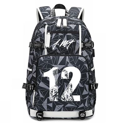 Ansigeren Gold number 12 Basketball Player JA Creative Backpacks Sports Fan Bookbag Travel Student Backpack For Men Women (2)