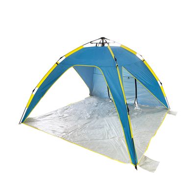 Bliss Hammocks BHT-A39-BY Pop-Up Beach Tent w/Carry Bag for Easy Travel, Sun Protection & Wind Resistant, Waterproof, Lightweight, Durable, Blue and Yellow
