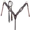 Showman Black Alligator Overlay Single Ear Leather Headstall & Breast Collar Set view 1