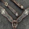 Showman Black Alligator Overlay Single Ear Leather Headstall & Breast Collar Set view 3