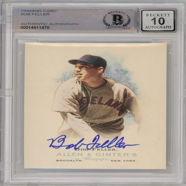 Bob Feller 2006 Topps Allen & Ginter Baseball Autograph Card #289 BAS 10