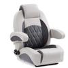 DeckMate Luxury Reclining Pontoon Captain's Chair - Gray and Charcoal view 1