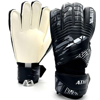 ATHPIK Goalie Goalkeeper Gloves with Pro Fingersaves, Strong Grip for The Toughest Saves, Protection to Prevent Injuries, Fit Match Training, Adult, Youth (Black & White, 6)