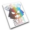 Angry Cat V1 Windshield Rear Window Decal Car Sticker Banner JDM Vinyl Graphics Stance Kanji Drift (Blue, 16" X 19.5") view 2