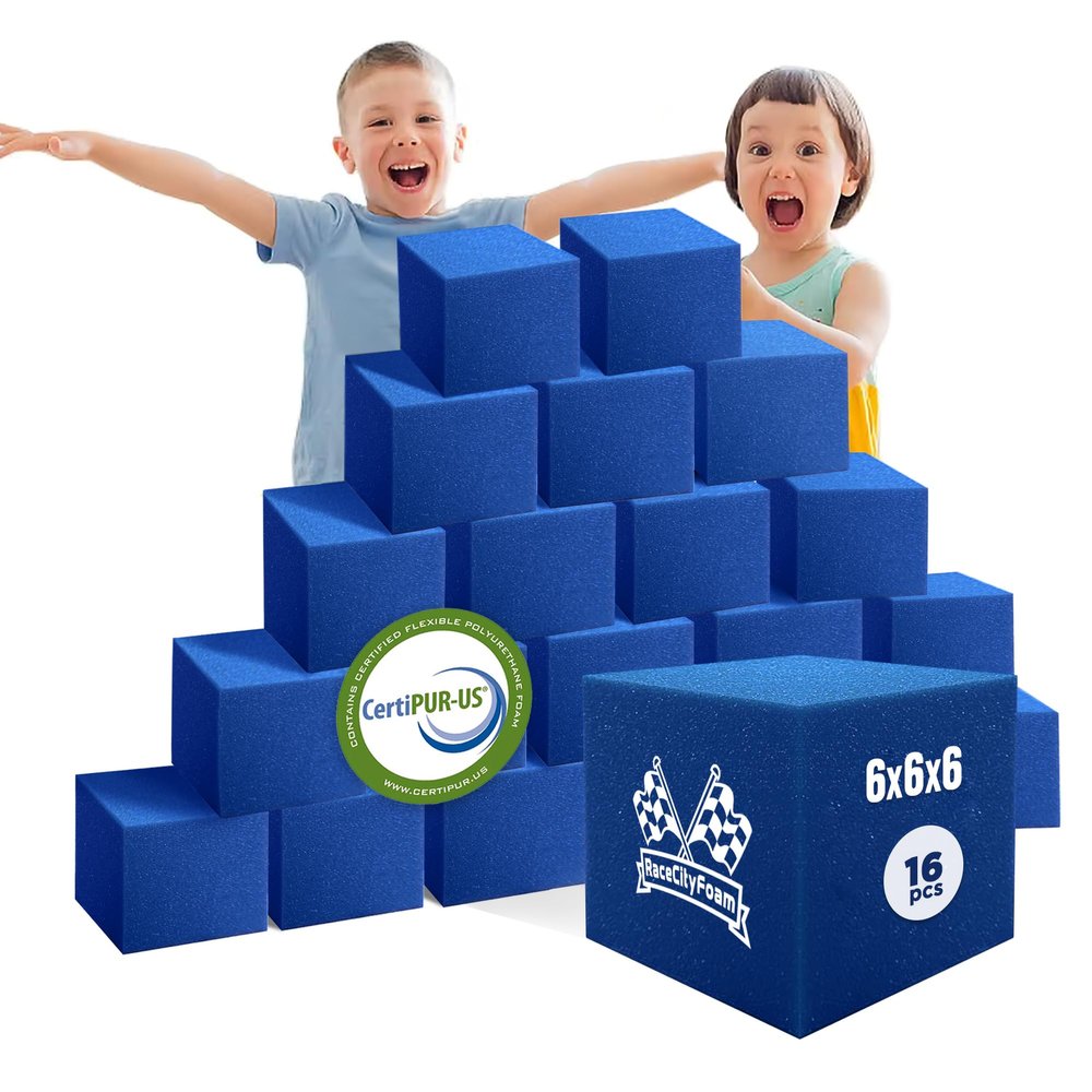 Isellfoam Foam Pit Cubes/Blocks 160 pcs (Blue) 6"x6"x6" Foam Blocks for Foam Pits, Gymnastics Foam Pits, Ninja Gyms, Freerunning and Parkour Courses, BMX Pits, Trampoline & Skatepark Foam Pits