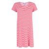 Elegant Emily Women's Striped Henley Nightgown, Medium, Red view 1
