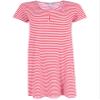 Elegant Emily Women's Striped Henley Nightgown, Medium, Red view 2