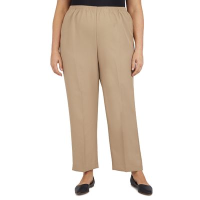 Alfred Dunner Womens Plus-Size Solid Short Pant Tan Size 26W