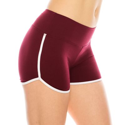 ALWAYS Booty Shorts for Women - Sexy Cute Soft Yoga Dance Dolphin Shorts Burgundy White L