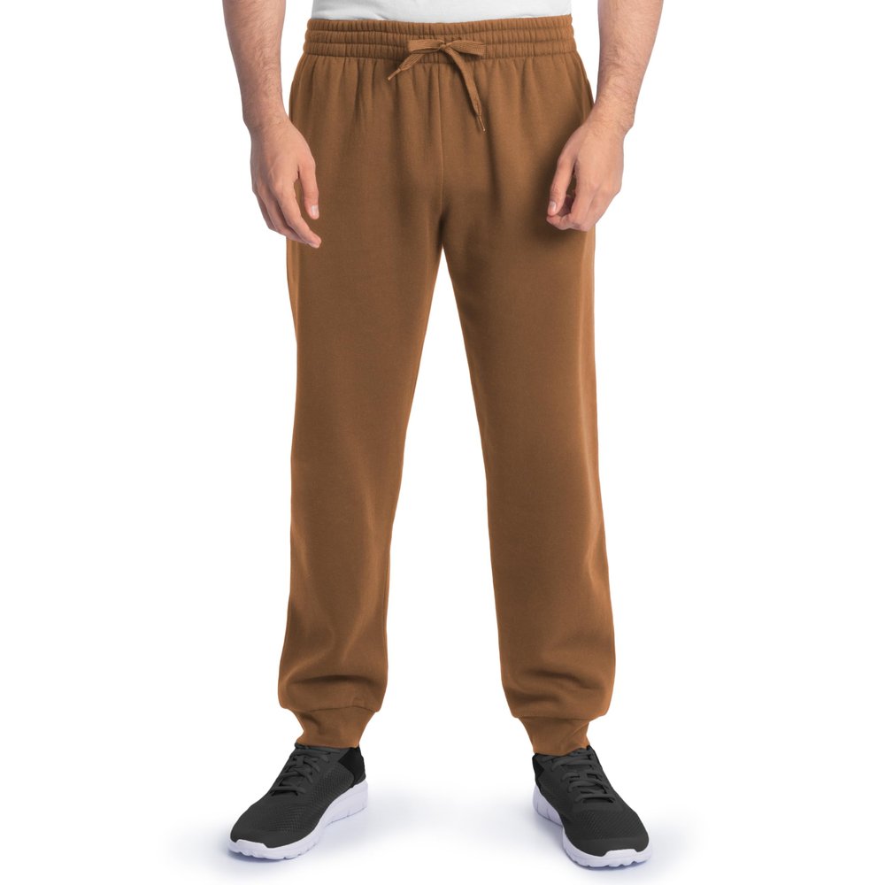 Fruit of the Loom Men's Eversoft Fleece Joggers with Pockets, Relaxed Fit, Moisture Wicking, Breathable, Tapered Sweatpants, Golden Pecan, X-Large