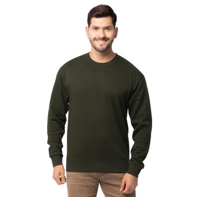 Fruit of the Loom Men's Eversoft Fleece Sweatshirts, Crewneck & Quarter Zip, Moisture Wicking & Breathable, Sizes S-4X, Regular-Duffle Bag Green, Large