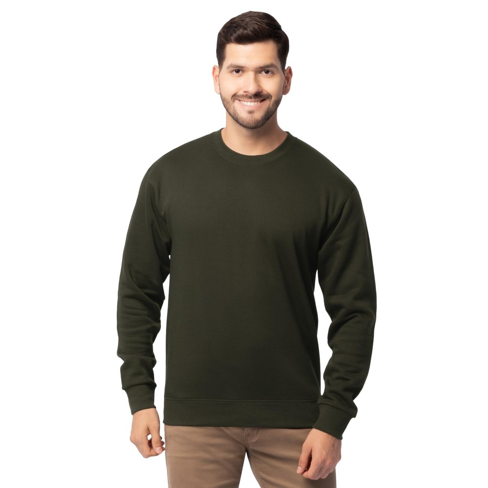 Fruit of the Loom Men's Eversoft Fleece Sweatshirts, Crewneck & Quarter Zip, Moisture Wicking & Breathable, Sizes S-4X, Regular-Duffle Bag Green, Large