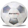 Barocity Classic White and Silver Size 5 Soccer Ball  Premium Boy and Girl Official Match Ball with Reflective Rainbow Hex Pattern, Durable, Indoor and Outdoor Games view 1