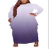 AIIYYQB Women's Casual Loose Plus Size Maxi Dress Gradient Print Long Sleeve T-Shirt Tunic Dress with Pockets view 1