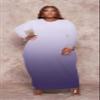 AIIYYQB Women's Casual Loose Plus Size Maxi Dress Gradient Print Long Sleeve T-Shirt Tunic Dress with Pockets view 4