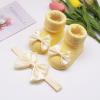 Children Kids Socks Soft Bottom Toddler Shoes Socks Bowkot Princess Socks Floor Socks Girls Size 0-24 (Yellow, 6 Months) view 4