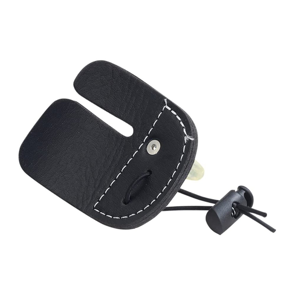 Gatuida Finger Tab Protector Adjustable Finger Sleeve Ergonomic Design Double Leather Lint Lining for Enhanced Protection During Practice Black Color