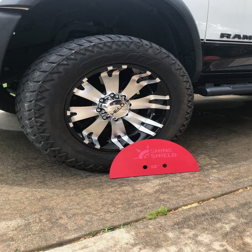 My Shine Shield Spray Shield - Rim Shield Protector Tool - Professional Car Detailing Supplies - Time-Saving Tire Spray Shield - Durable Plastic Shield for Rim Protection