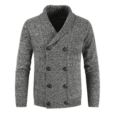 Bestgift Men's double-breasted sweater Dark grey M