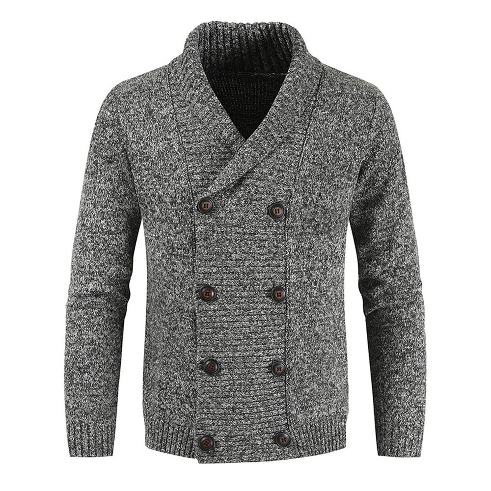 Bestgift Men's double-breasted sweater Dark grey M