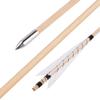SHARROW 32 Inch Wooden Arrow English Longbow Arrow Target Pracrice Arrow Shaft with 5" Turkey Feather Fletching and Field Point for Recurve Bow Longbow Traditaonal Bow (3 White, 12pcs) view 1