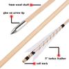 SHARROW 32 Inch Wooden Arrow English Longbow Arrow Target Pracrice Arrow Shaft with 5" Turkey Feather Fletching and Field Point for Recurve Bow Longbow Traditaonal Bow (3 White, 12pcs) view 3