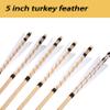 SHARROW 32 Inch Wooden Arrow English Longbow Arrow Target Pracrice Arrow Shaft with 5" Turkey Feather Fletching and Field Point for Recurve Bow Longbow Traditaonal Bow (3 White, 12pcs) view 4