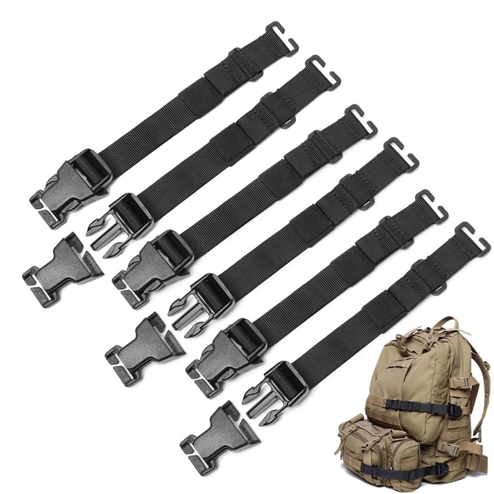 6 Pcs MOLLE Tactical Straps Adjustable Backpack Straps Attachment Webbing