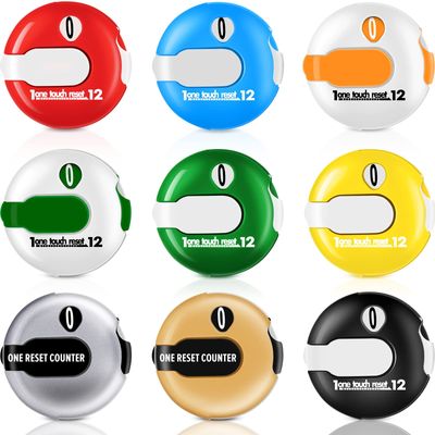 Trnayi 9 Pcs Golf Score Counter Mini Golf Stroke Counter Clicker Accessories for Women Men Scoring Keeper with Touch Reset and Clip Attachment to Scorekeeper Glove, 1.2 in(Vibrant Colors)
