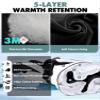 Hikenture Ski Gloves Snow Gloves for Men&Women, 3M Thinsulate Waterproof Snowboard Gloves, Insulated Touchscreen Snowmobile Gloves for Cold Weather, Windproof Warm Skiing Gloves, White-M view 2
