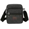 JUNYY Casual Small Canvas Messenger Bag Portable Vintage Men's Square Bags Cell Phone Single Shoulder Bags(Black) view 1