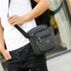 JUNYY Casual Small Canvas Messenger Bag Portable Vintage Men's Square Bags Cell Phone Single Shoulder Bags(Black) view 2