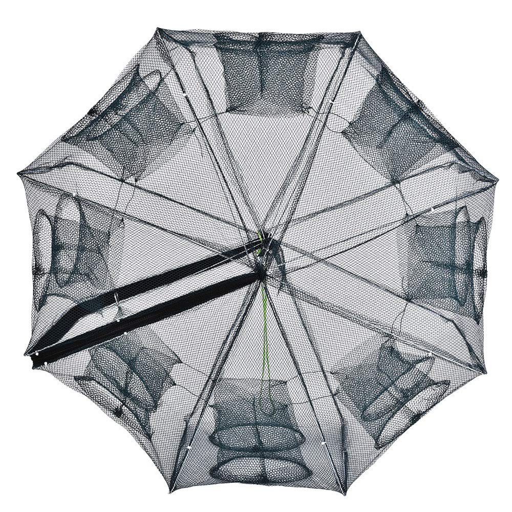 Alvinlite Portable Fishing Bait Trap Collapsible Minnow Trap Cast Dip Cage Bait Traps Cage Cast Mesh Trap for Lobster Shrimp Crab (16 Hole)
