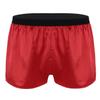 Yihuimin Men's Shiny Satin Boxer Briefs Loose Swim Trunks Underwear Bikini Swimwear Sleep Bottoms Red XX-Large view 1