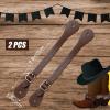 Saintrygo 2 Pieces Leather Spur Straps Western Men Adjustable Boot Straps for Boots Western Women Men(Rustic) view 2