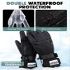 Hikenture Ski Gloves Snow Glove for Men&Women, 3M Thinsulate Waterproof Snowboard Gloves, Insulated Touchscreen Snowmobile Glove for Cold Weather, Windproof Warm Skiing Gloves, Black-M view 3