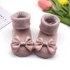 Children Kids Socks Soft Bottom Toddler Shoes Socks Bowkot Princess Socks Floor Socks Girls Size 0-24 (Bronze, 6 Months) view 3