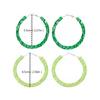 2 Pairs Glitter Sequins Hoop Earrings for Women Bohemian Circle Round Sparkle Rhinestone Crystal Wrapped Big Hoop Dangle Earrings Geometry Jewelry-green view 2